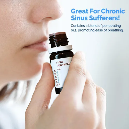 Vista 6 de Baraka Aceite de rejuvenecimiento sinusal – Mezcla de 6 aceites esenciales orgánicos para una respiración nasal clara, alivia la presión sinusal