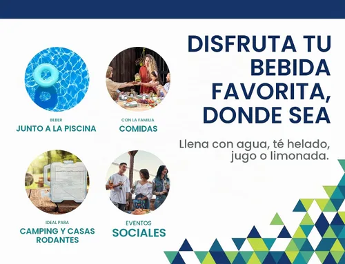Vista 4 de Arrow Home Products 00743, envases de bebidas, recargable, plástico azul, 2 galones, Industrial, 1