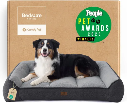 Vista 32 de Bedsure SupportMax® - Camas ortopédicas extra gruesas para perros de tamaño Negro