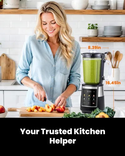 Vista 9 de GDOR Licuadora para cocina, licuadora de vidrio de 1300 W con 6 programas