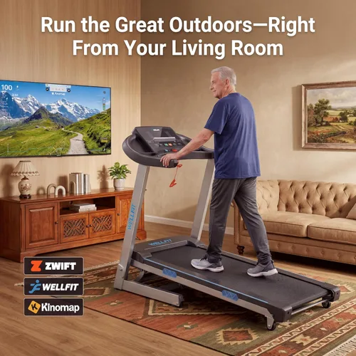 Vista 10 de WELLFIT Cinta de correr inclinada automática del 15% para el hogar