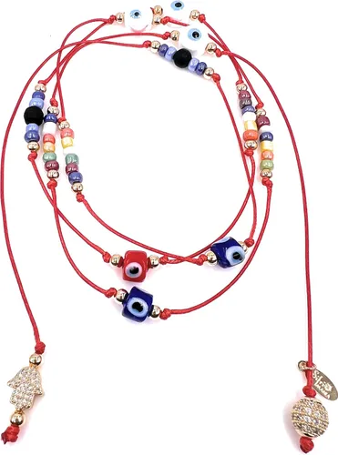 Vista 6 de SIFRIMANIA All You Need Protection Collar largo versátil Lariat Y Evil Eye o pulsera envuelta