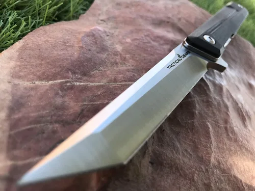 Vista 2 de TACTICAL GEARZ EDC - Cuchillo plegable de bolsillo, mango G10, hoja tanto de acero D2, incluye funda (ST negro)