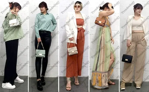 Vista 2 de Bolso cruzado de piel vegana con asa superior y solapa cuadrada