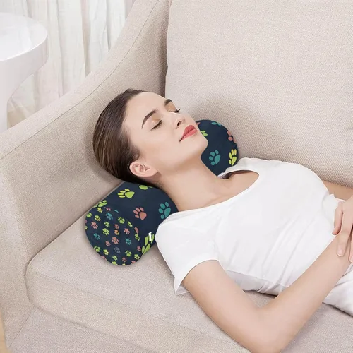 Vista 5 de Dog Paw 4 Almohada de Refuerzo, Almohada Redonda para Cama con Funda Extraíble Lavable, Almohadas Cilíndricas para Cabeza, Cuello, Espalda y Pata
