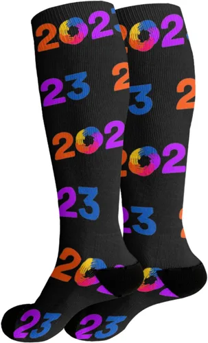 Vista 2 de devor Athletic Socks Knee Socks Women Cotton Crew Sock Humor new year 2023 colorful Sock