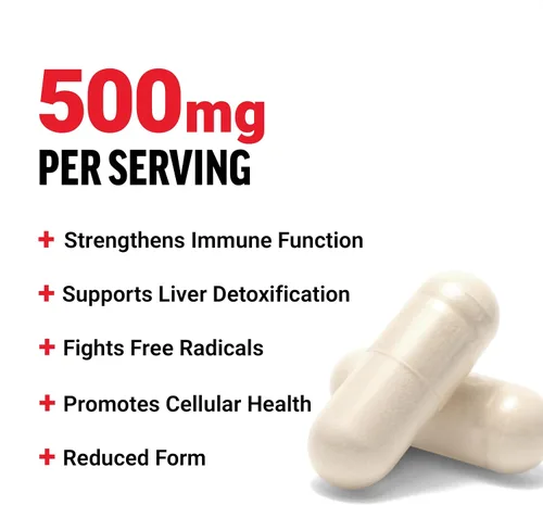 Vista 2 de Force Factor Suplemento de glutatión, suplemento antioxidante con glutatión reducido de 500 mg para una absorción y eficacia superiores