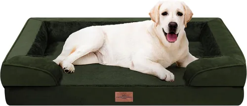 Vista 108 de Comfort Expression - Cama ortopédica para perros medianos, 28 x 19 pulgadas, cama impermeable y de apoyo de espuma con cojines removibles, sofá
