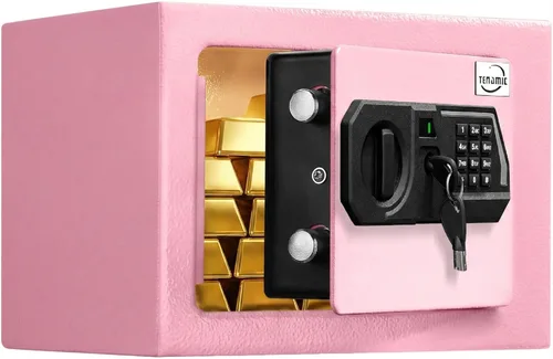 Vista 13 de Tenamic Caja de seguridad digital electrónica de 0.23 pies cúbicos, caja de seguridad digital con teclado, caja fuerte para gabinete, acero
