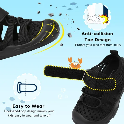 Vista 3 de JOINFREE - Zapatos de agua para niños y niñas, transpirables, de secado rápido, sandalias deportivas para la playa, ligeras, flexibles y para ir