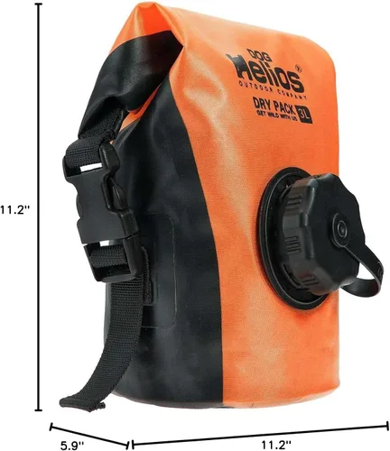 Vista 7 de Dog Helios 'Grazer' Bolsa dispensadora de alimentos secos impermeable para viajes al aire libre, 3L, naranja