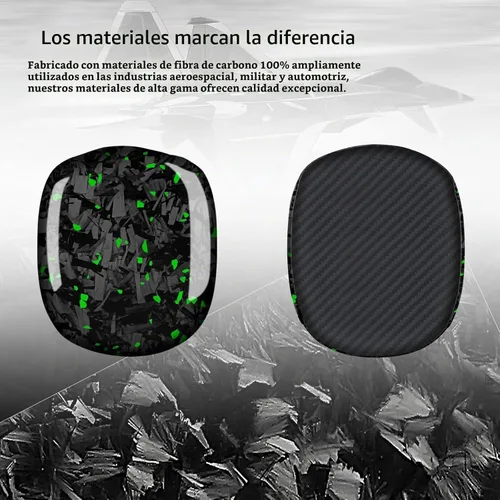 Vista 5 de MONOCARBON Funda de fibra de carbono real para AirPods Max (2024/2020), cubierta protectora de grado militar para auriculares Apple Max, único Azul