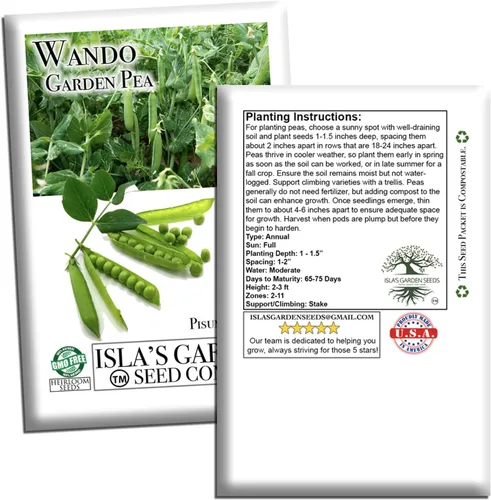 Vista 7 de Semillas de guisantes Wando Garden para plantar, más de 50 semillas de reliquia por paquete, semillas de jardín de Isla