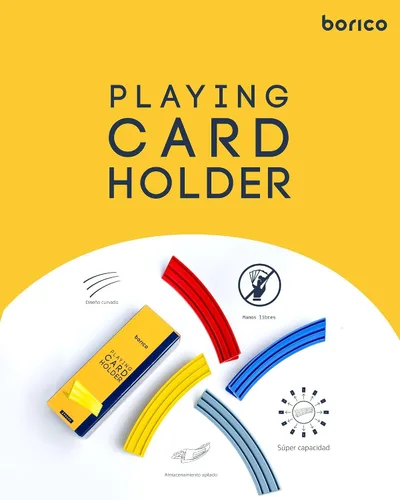 Vista 5 de BORICO Portatarjetas para Cartas de Juego - Paquete de 4 Soportes de Cartas de Juego para Niños y Adultos, Bandeja de Almacenamiento Apilable
