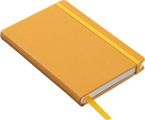 Vista 2 de Cuaderno de escritura clásico de cuero, de tapa dura, cierre elástico, páginas con rayas estrechas, colección Inspire