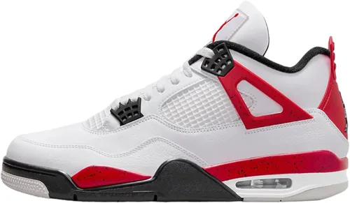 Vista 5 de Nike Jordan 4 Retro - Tenis para hombre, talla Beige/Rojo/Verde