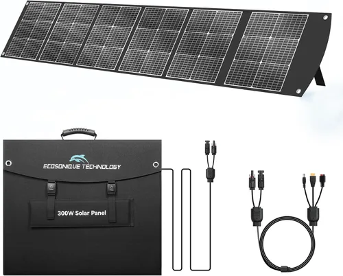 Vista 11 de 100W Panel Solar portátil CPC Material USB-C PD3.0 y 20V DC XT60 Anderson Lightweight, Foldable, USB-A/C Fast Charging, 3m DC Cable, IP65