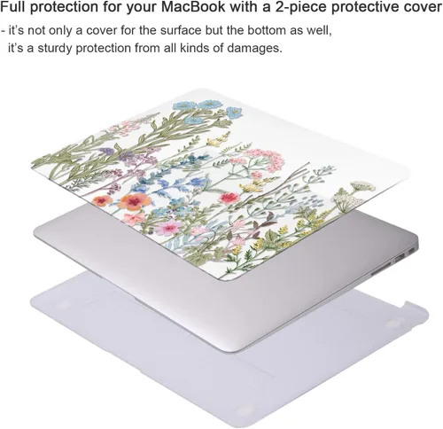 Vista 5 de iCasso Funda para MacBook Air de 13 pulgadas (versión anterior 2010-2017), carcasa protectora rígida de plástico y cubierta de teclado solo