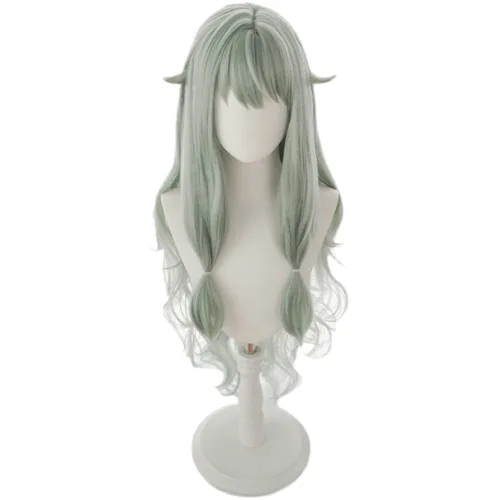 Vista 8 de Peluca Cosplay Negro Púrpura y Azul Claro 10.2 in Lindo Anime Halloween