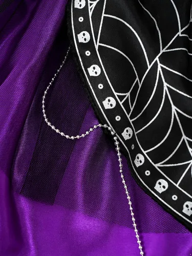Vista 7 de Runhomal Disfraz de cosplay de Spider Queens para niñas y niñas, vestido tutú con gorro, disfraz de Halloween