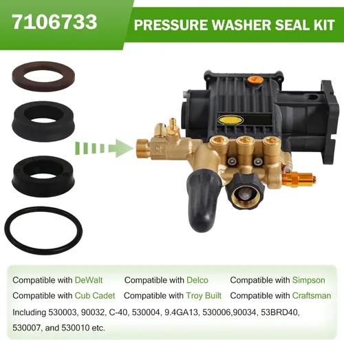 Vista 4 de 7106733 Kit de sello de hidrolavadora para Simpson AAA 53BRD35/38/40, para DeWalt Delco Cub Cadet
