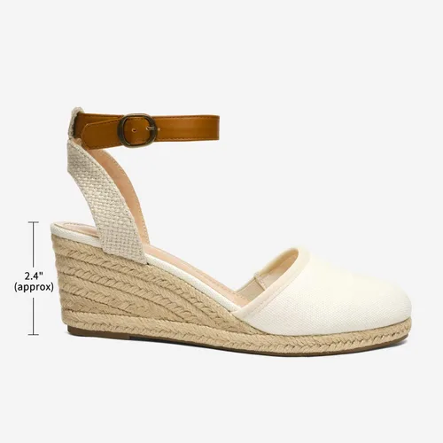 Vista 2 de DREAM PAIRS Sandalias de tacón de cuña con correa de tobillo y punta cerrada para mujer