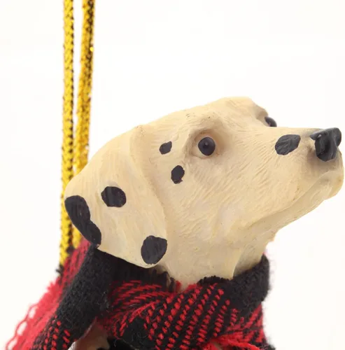 Vista 6 de Needzo Adorno de árbol de Navidad para perro dálmata, 2.5 pulgadas