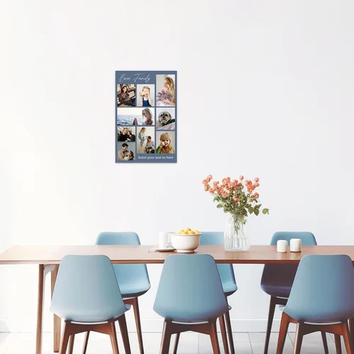 Vista 3 de ZXHYWYM Imágenes en lienzo, collage personalizado de 9 fotos, collage personalizado con texto para subir imágenes al lienzo, tu familia, perro