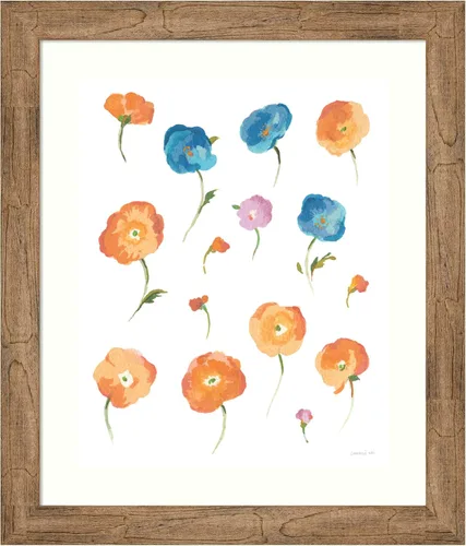 Vista 8 de Amanti Art Framed Wall Art Print 24x20 Retro Flowers II by Danhui Nai, Flowers Wall Art, Modern Contemporary Decor, Small Poster Painting Artwork