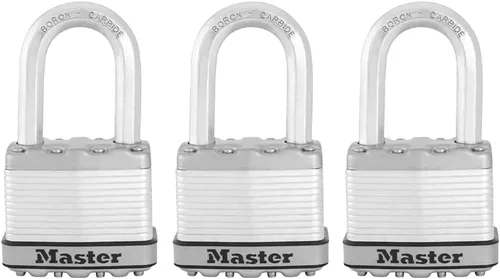 Vista 7 de Master Lock M5XDLF Magnum - Candado resistente con llave, 1 unidad, color plateado