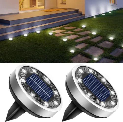 Vista 13 de Btfarm Paquete de 16 luces solares impermeables para exteriores, 8 luces LED solares para suelo