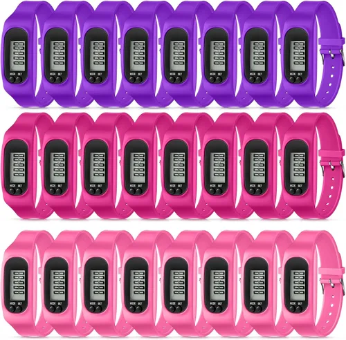 Vista 8 de Geyoga Pedometer for Walking Steps and Miles Pedometer Watch Silicone Steps Tracker Running Bracelet Ankle Step Counter for Calorie Burning and Step