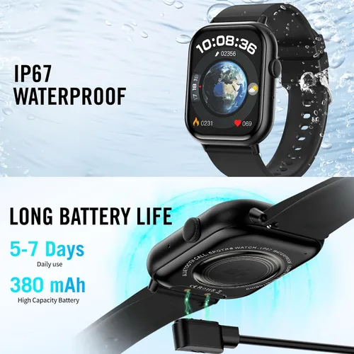 Vista 7 de Relojes inteligentes para hombres y mujeres (respuesta/hacer llamadas), 2.01 pulgadas, pantalla HD, reloj de seguimiento de actividad física