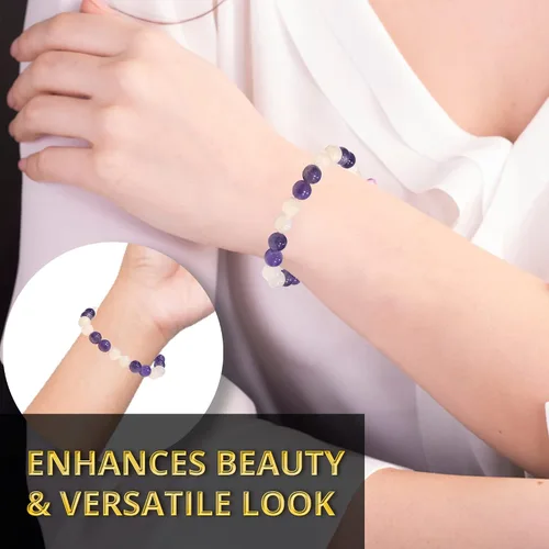 Vista 5 de Bracelet Healing Crystal Bracelet for Women, Men Chic Gemstone Bracelet for Men and Women 8mm Round Bead Bracelets for Spiritual Healing