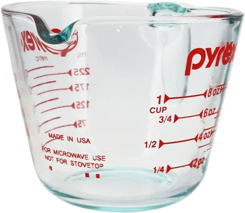 Vista 3 de Taza de medir Pyrex Prepware de 8 tazas, Empaque estándar, Transparente/Rojo