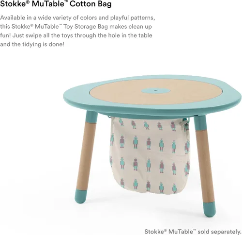 Vista 3 de Stokke MuTable Bolsa de algodón Bolsa de almacenamiento de juguetes para juguetes de tamaño pequeño a mediano Hecha de algodón suave, ligera