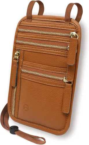 Vista 18 de Sizobi Cartera de cuello para mujeres y hombres, con bloqueo RFID para Negro