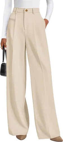 Vista 21 de PRETTYGARDEN Pantalones de vestir de trabajo de pierna ancha a medida para Negro