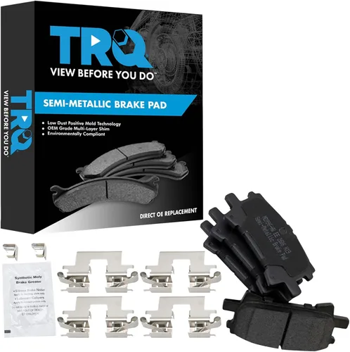 Vista 10 de TRQ Pastillas de freno delanteras semi metálicas compatibles con Ford Expedition 2018-2021 F-150 2018-2020 Lincoln Navigator 2018-2022