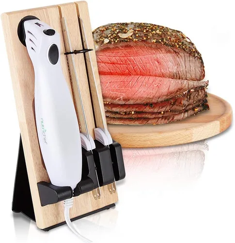 Vista 4 de NutriChef Rebanador Eléctrico de Pavo Cuchillo de Cocina Para Acción de Gracias Cortador de Alimentos Eléctrico Portátil Juego de Cuchillos