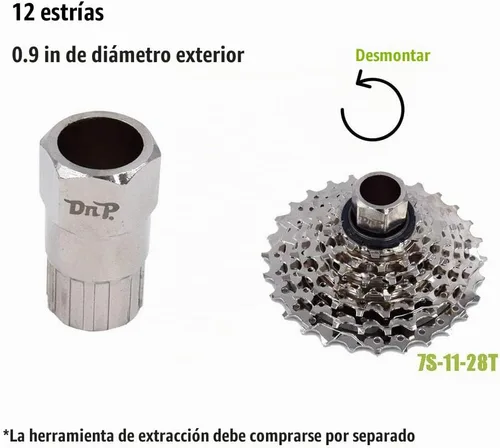Vista 4 de DRIFT MANIAC Rueda libre de 7 velocidades para E-Bike 11-28T/11-34T Tornillo en rueda libre 7S-11-28T