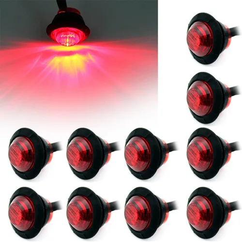 Vista 8 de Luz LED Purishion de 10 x 3/4 pulgadas. Luz redonda para faro delantero y trasero, luz indicadora para camión, coche, remolque, furgoneta, caravana