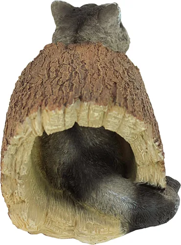 Vista 4 de Design Toscano Bandit the Raccoon - Estatua de animal de jardín para interiores y exteriores, 10 pulgadas de largo, resina de piedra fundida