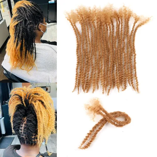 Vista 10 de Extensiones de cabello humano texturizado con extremos rizados, extensiones de cabello humano completamente hechas a mano para mujeres/hombres, se
