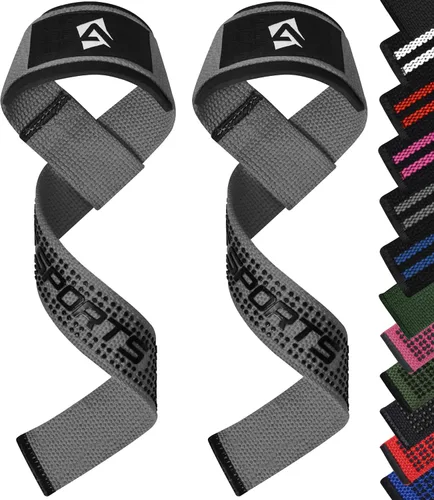 Vista 8 de AQF Weight Lifting Straps, Padded Cotton Gym Wrist Straps for Deadlifts