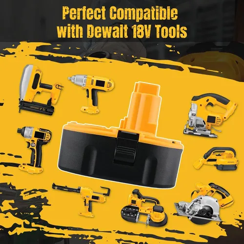 Vista 6 de Paquete de 2 baterías de iones de litio DC9096 de 7000 mAh de repuesto para batería Dewalt de 18 V DC9098 DC9099 DC9182 de alta capacidad compatible