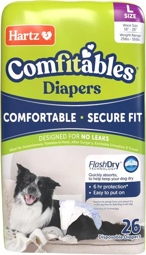 Vista 19 de ¡Nuevo! Hartz Comfitables Pañales desechables para perros, talla XXS, 12 unidades, ajuste cómodo y seguro, fáciles de colocar, súper absorbentes