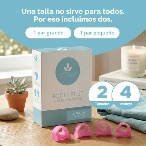 Vista 7 de Mind Bodhi - Separadores de dedos de un solo bucle, paquete de 4: corrigen juanetes y restauran los dedos de los pies a su forma original, para Azul