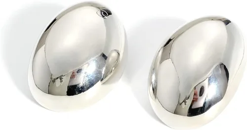 Vista 8 de KELMALL Aretes de aro gruesos de oro para mujer, aros abiertos gruesos de gran tamaño, ligeros, poste de plata de ley 925