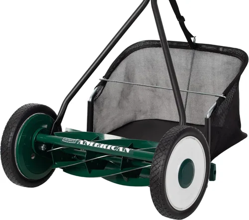 Vista 104 de American Lawn Mower Company 1204-14 Cortacésped de carrete de empuje de 4 hojas de 14 pulgadas, color rojo